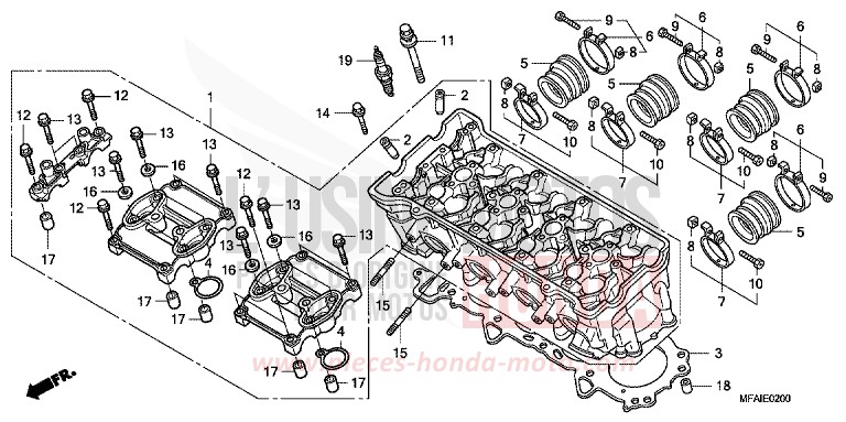 CYLINDER HEAD for CBF1000 QUASAR SILVER METALLIC (NHA48) from 2009