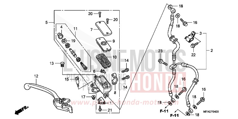 FR. BRAKE MASTER CYLINDER (CBF1000) for CBF1000 PEARL NIGHTSTAR BLACK (NHA84) from 2010