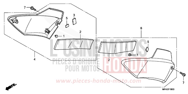 SIDE COVER for CBF1000 PEARL NIGHTSTAR BLACK (NHA84) from 2010