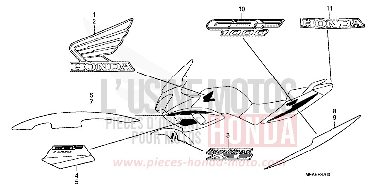 STRIPE/MARK for CBF1000 PEARL NIGHTSTAR BLACK (NHA84) from 2010