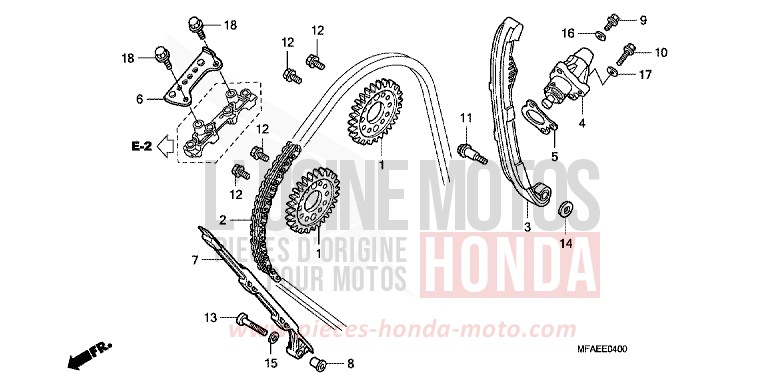 CAM CHAIN/TENSIONER for CBF1000 PEARL SIENA RED (R320) from 2010
