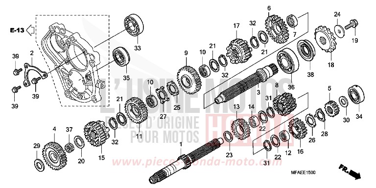 TRASMISSIONE per CBF1000 PEARL SIENA RED (R320) del 2010