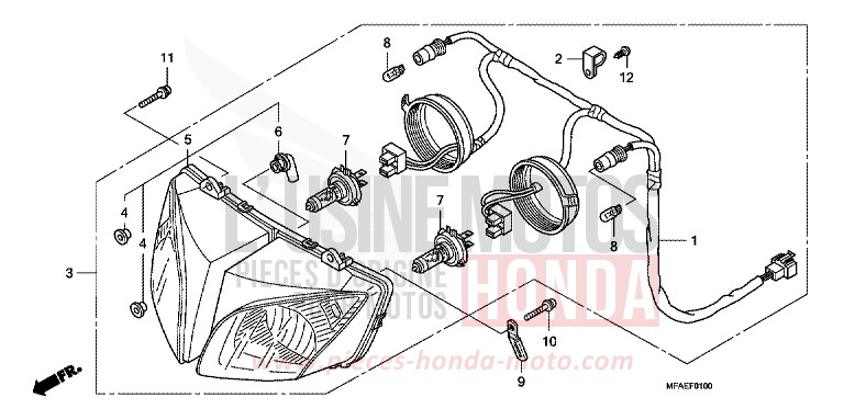 HEADLIGHT for CBF1000 PEARL SIENA RED (R320) from 2010