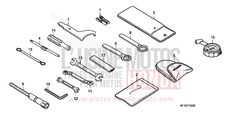 TOOLS for CBF1000 PEARL SIENA RED (R320) from 2010