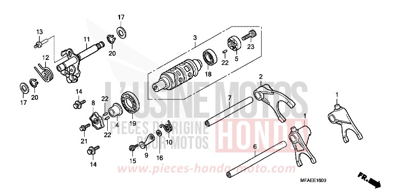 GEARSHIFT DRUM for CBF1000 QUASAR SILVER METALLIC (NHA48) from 2010