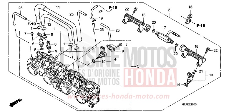 THROTTLE BODY for CBF1000 QUASAR SILVER METALLIC (NHA48) from 2010