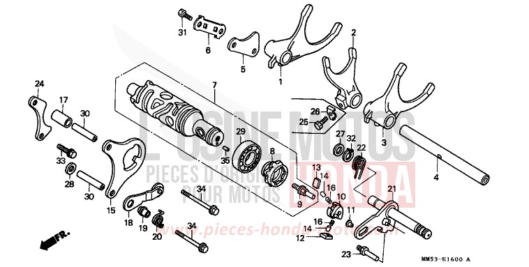 GEARSHIFT DRUM for CBR1000F BLACK (NH1K) from 1987