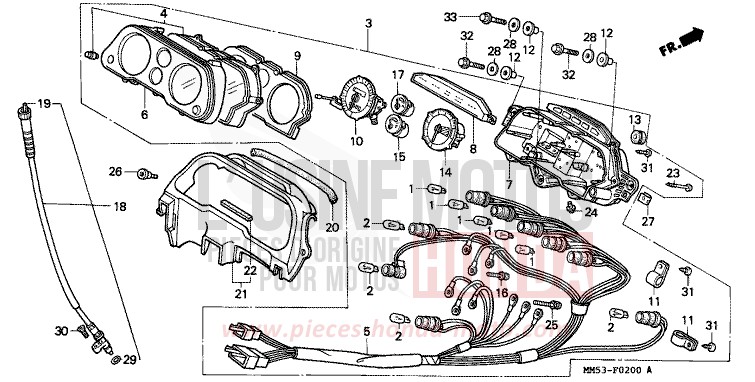 METER (CBR1000FH/FJ/FM) for CBR1000F BLACK (NH1K) from 1987