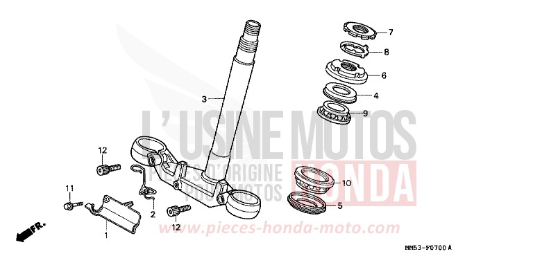 STEERING STEM for CBR1000F GRANITE BLUE METALLIC-U (PB184K) from 1987
