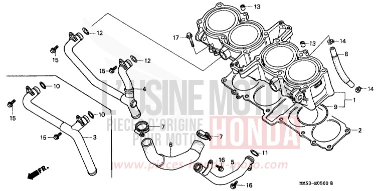 CYLINDER for CBR1000F NH233D (NH233D) from 1987