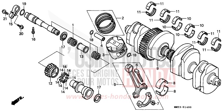 CRANKSHAFT/PISTON for CBR1000F NH233D (NH233D) from 1987