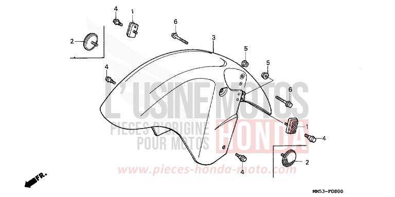 FRONT FENDER for CBR1000F NH233D (NH233D) from 1987