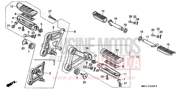 PEDANA per CBR1000F NH233D (NH233D) del 1987