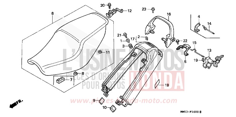 SEAT/REAR COWL (CBR1000FH/FJ/FM) for CBR1000F PB205K (PB205K) from 1987