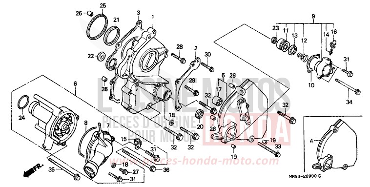 POMPA ACQUA per CBR1000F R124B (R124B) del 1987