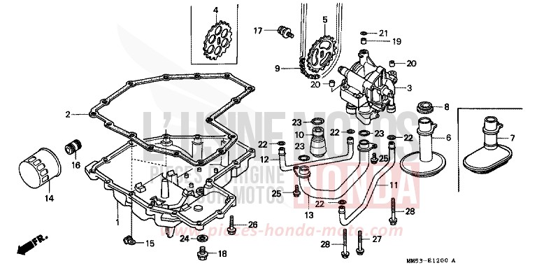 OIL FILTER/OIL PAN/ OIL PUMP for CBR1000F BLACK (NH1K) from 1988