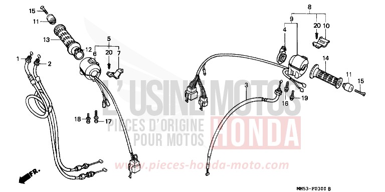 SWITCH/CABLE for CBR1000F GRANITE BLUE METALLIC-U (PB184K) from 1988