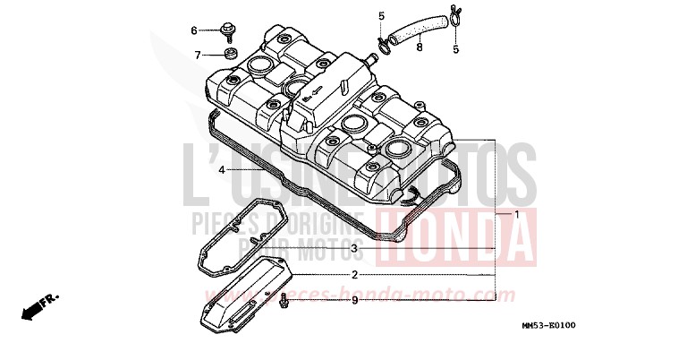 CYLINDER HEAD COVER for CBR1000F KARAKORUM GRAY METALLIC-U (NH197E) from 1988
