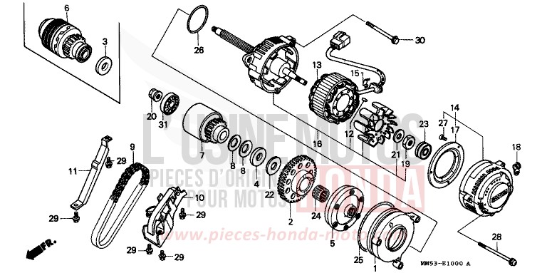 GENERATOR (CBR1000FH/FJ/FM) for CBR1000F PEARL CRYSTAL WHITE (NH193H) from 1988