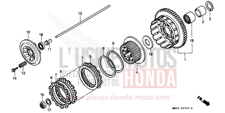 CLUTCH for CBR1000F PEARL CRYSTAL WHITE (NH193K) from 1988