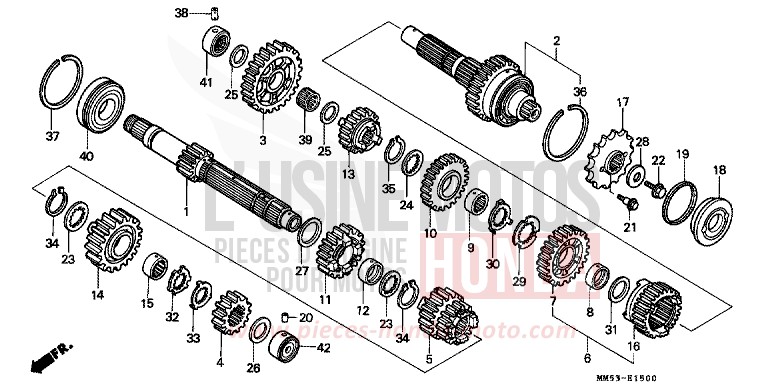 TRANSMISSION (CBR1000FH/FJ/FM) for CBR1000F PEARL CRYSTAL WHITE (NH193K) from 1988