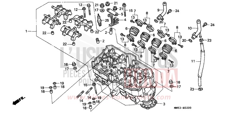 CYLINDER HEAD (CBR1000FH/FJ/FM) for CBR1000F PEARL CRYSTAL WHITE-A (NH193O) from 1988