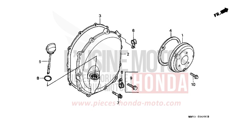 RIGHT CRANKCASE COVER for CBR1000F PEARL CRYSTAL WHITE-A (NH193O) from 1988