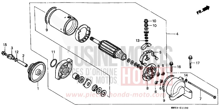 STARTING MOTOR for CBR1000F PEARL CRYSTAL WHITE-A (NH193O) from 1988
