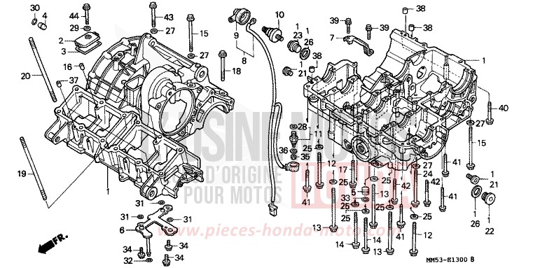 CRANKCASE for CBR1000F R124B (R124B) from 1988