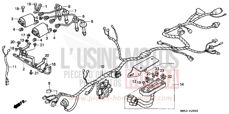 WIRE HARNESS (CBR1000FH/FJ/FM) for CBR1000F R124B (R124B) from 1988