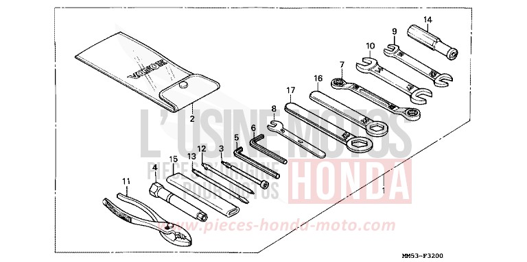 ATTREZZI per CBR1000F R124B (R124B) del 1988