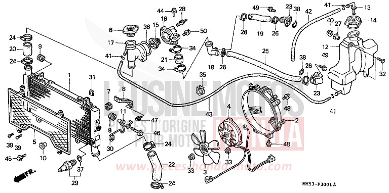 RADIATOR (CBR1000FK) for CBR1000F KARAKORUM GRAY METALLIC-U (NH197E) from 1989