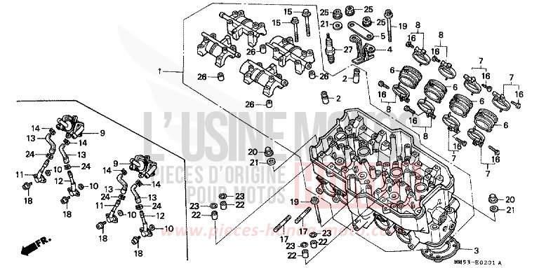 CYLINDER HEAD (CBR1000FK) for CBR1000F NH233D (NH233D) from 1989