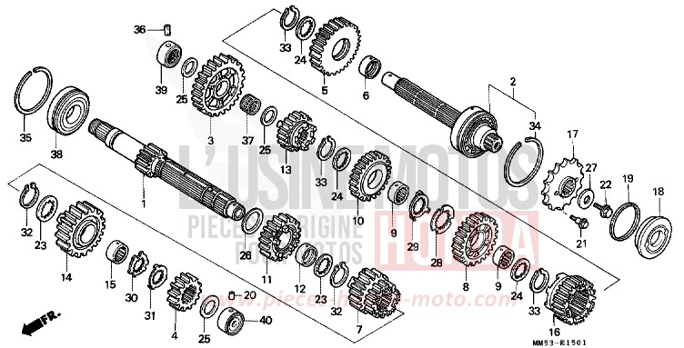 TRANSMISSION (CBR1000FK) for CBR1000F NH233D (NH233D) from 1989