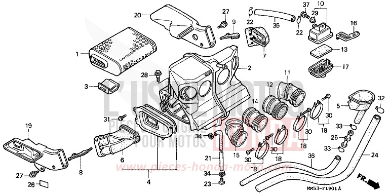 AIR CLEANER (CBR1000FK) for CBR1000F PASSION RED (R109A) from 1989