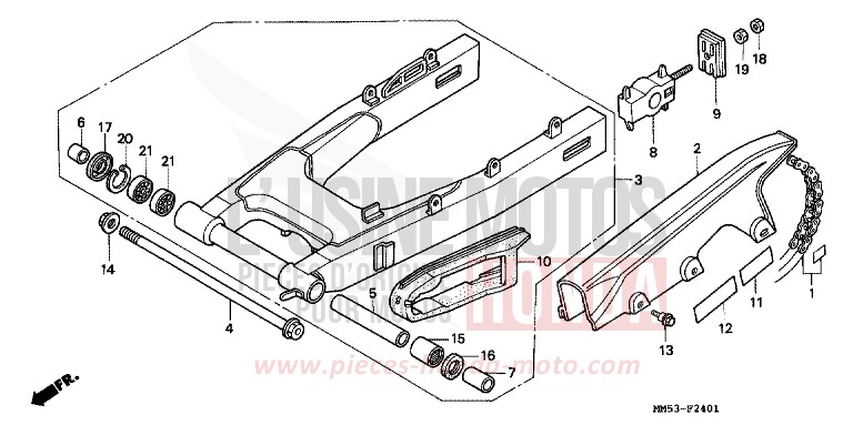 SWINGARM (CBR1000FK) for CBR1000F PB187D (PB187D) from 1989