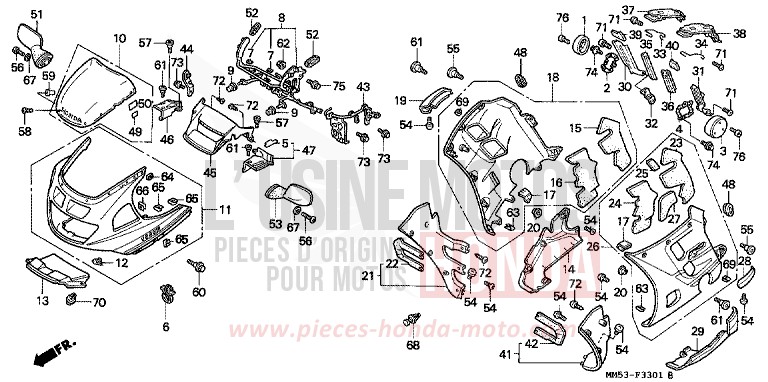 COWL (CBR1000FK) for CBR1000F PB187D (PB187D) from 1989