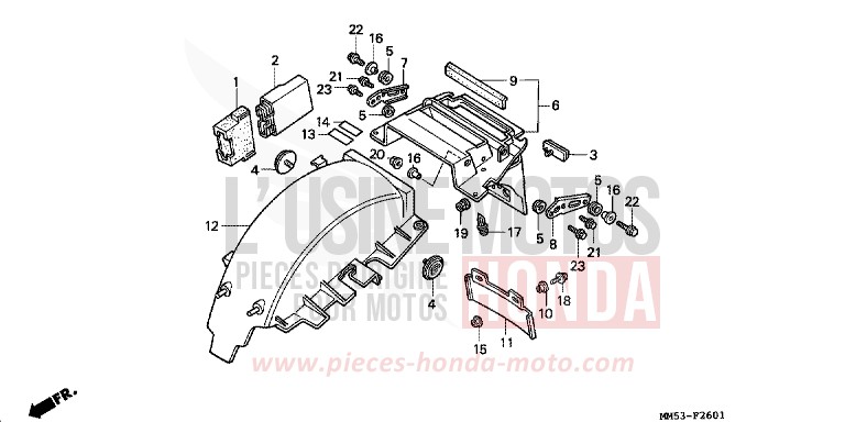 REAR FENDER (CBR1000FK) for CBR1000F PB205K (PB205K) from 1989