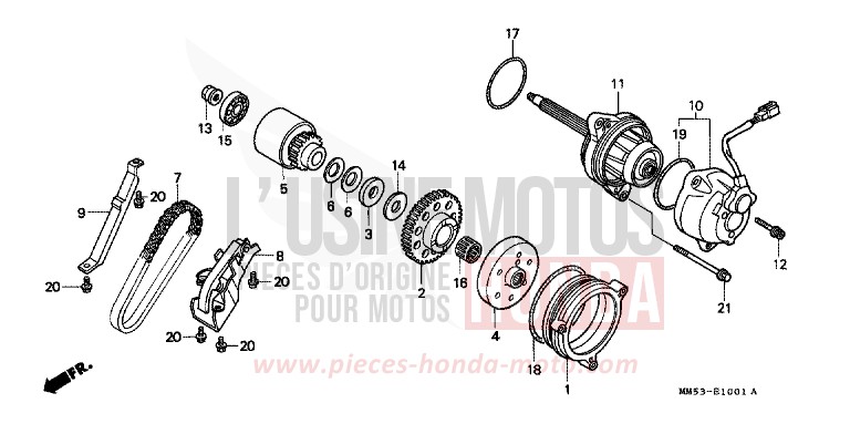 GENERATOR (CBR1000FK) for CBR1000F PEARL CRYSTAL WHITE (NH193H) from 1989