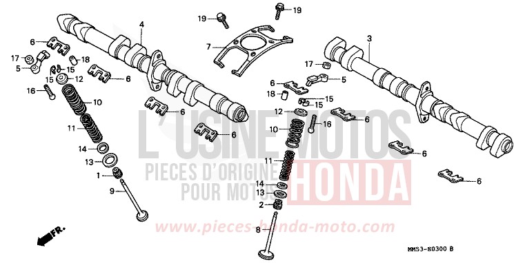 CAMSHAFT/VALVE for CBR1000F R124B (R124B) from 1989
