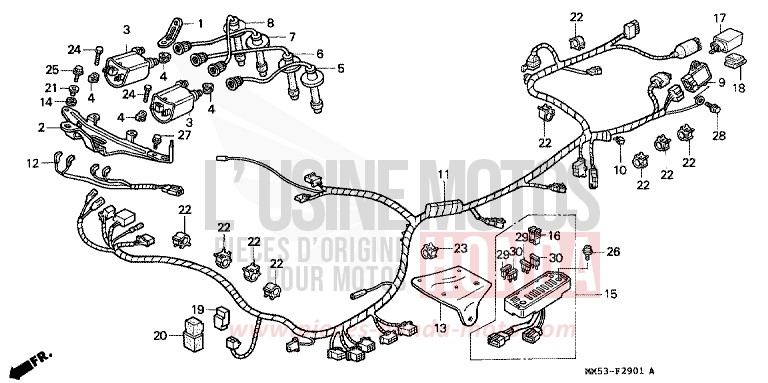 WIRE HARNESS (CBR1000FK) for CBR1000F R124B (R124B) from 1989