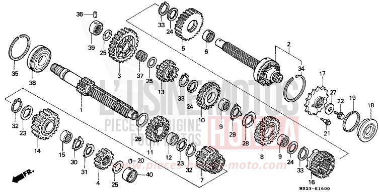 TRANSMISSION for CBR1000F BLACK (NH1K) from 1990