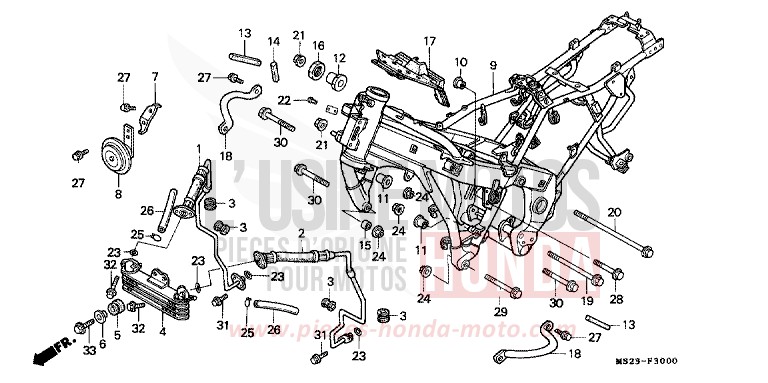 FRAME BODY for CBR1000F BLACK (NH1K) from 1990