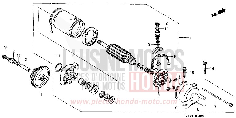 STARTING MOTOR for CBR1000F BLACK (NH1E) from 1991