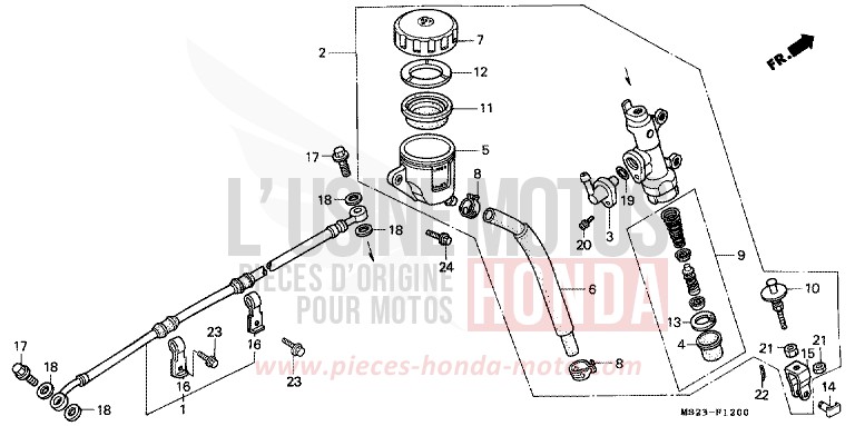 RR. BRAKE MASTER CYLINDER for CBR1000F BLACK (NH1E) from 1991