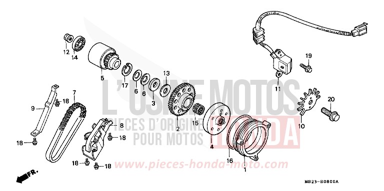 STARTING CLUTCH for CBR1000F BLACK (NH1I) from 1991