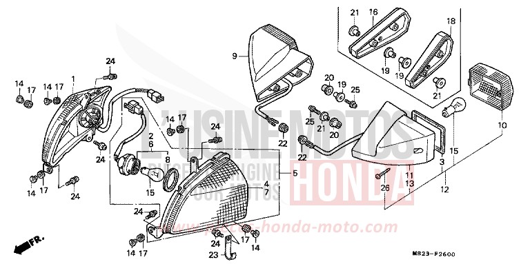 WINKER for CBR1000F BLACK (NH1I) from 1991