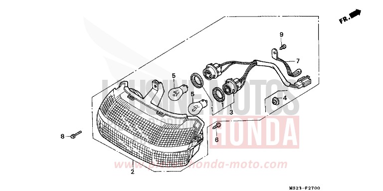 TAILLIGHT for CBR1000F BLACK (NH1I) from 1991
