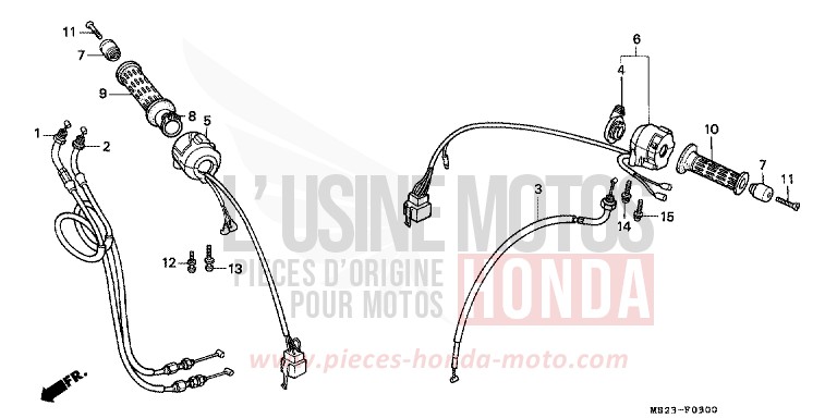 SWITCH/CABLE for CBR1000F PASSION RED (R109A) from 1991