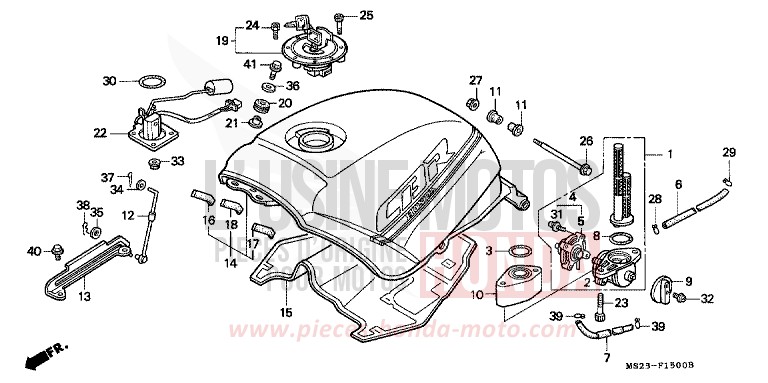 FUEL TANK for CBR1000F PASSION RED (R109A) from 1991
